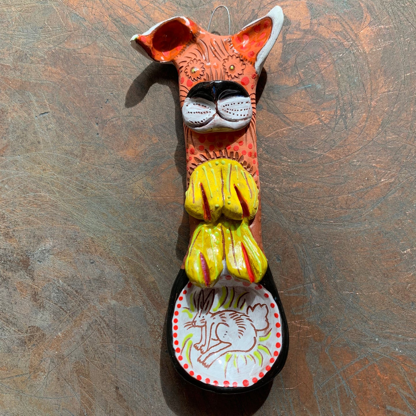 Doggie ceramic spoon