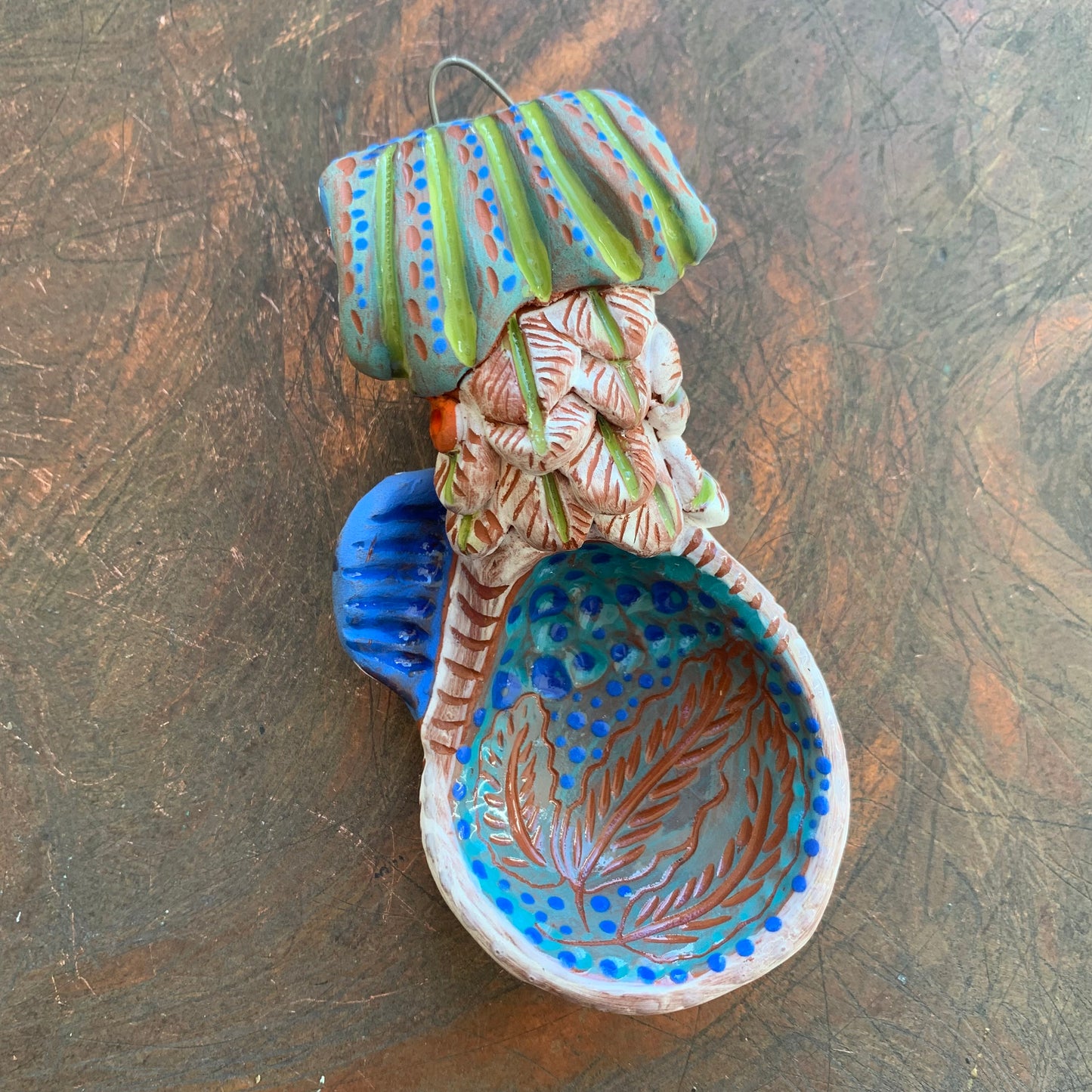 Plant head ceramic spoon