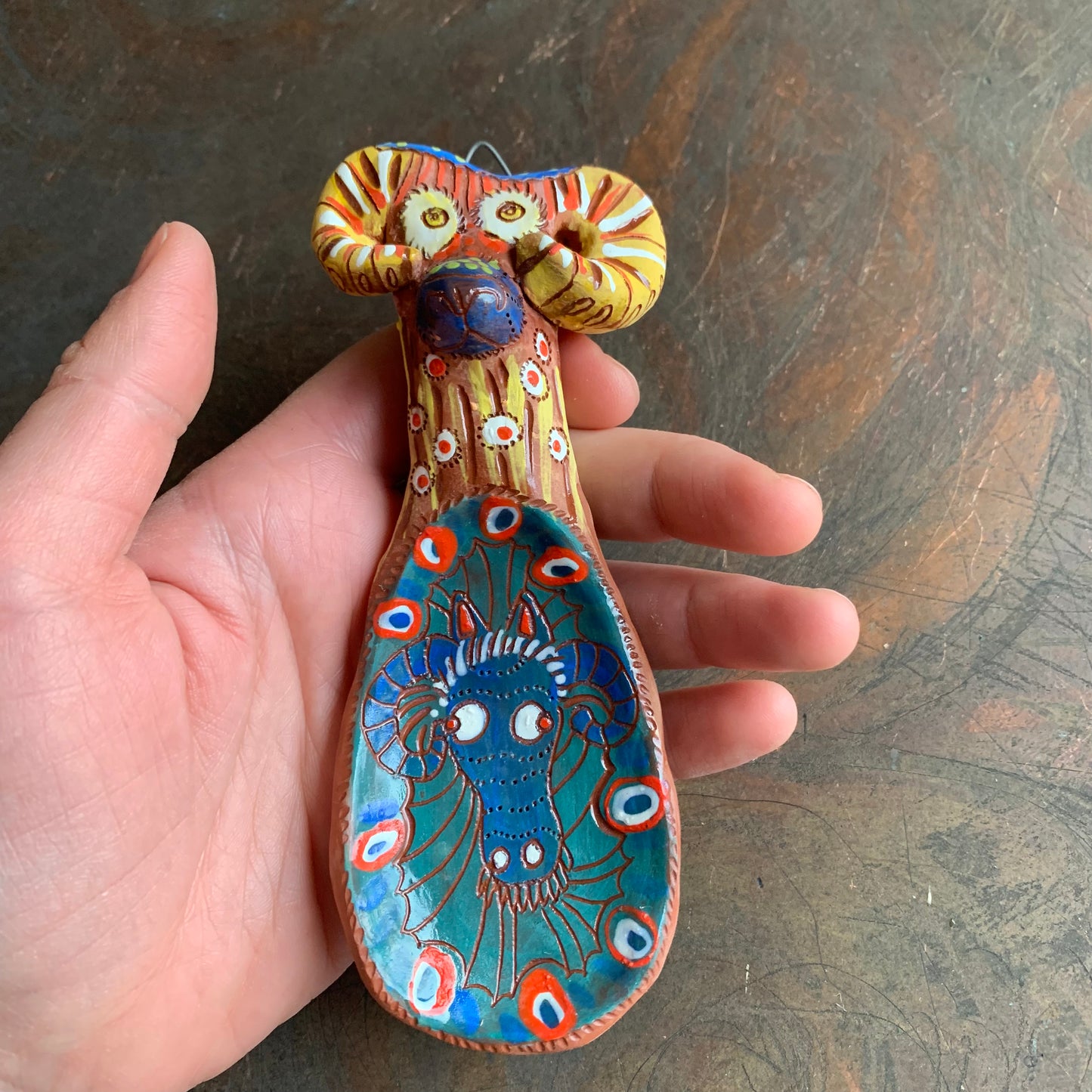 Ram ceramic spoon