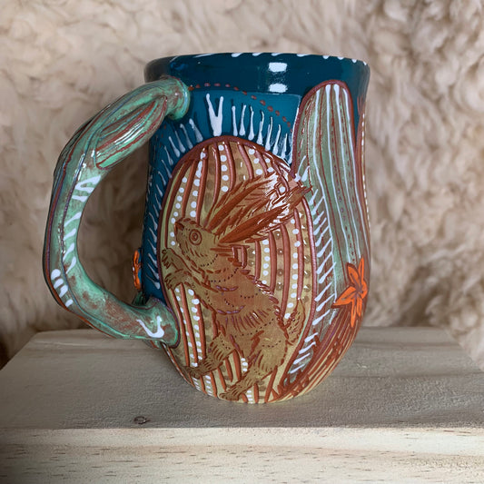 Cactus, hare, armadillo mug 3