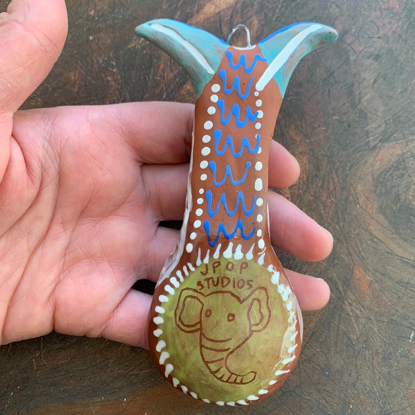 Elephant whale ceramic spoon