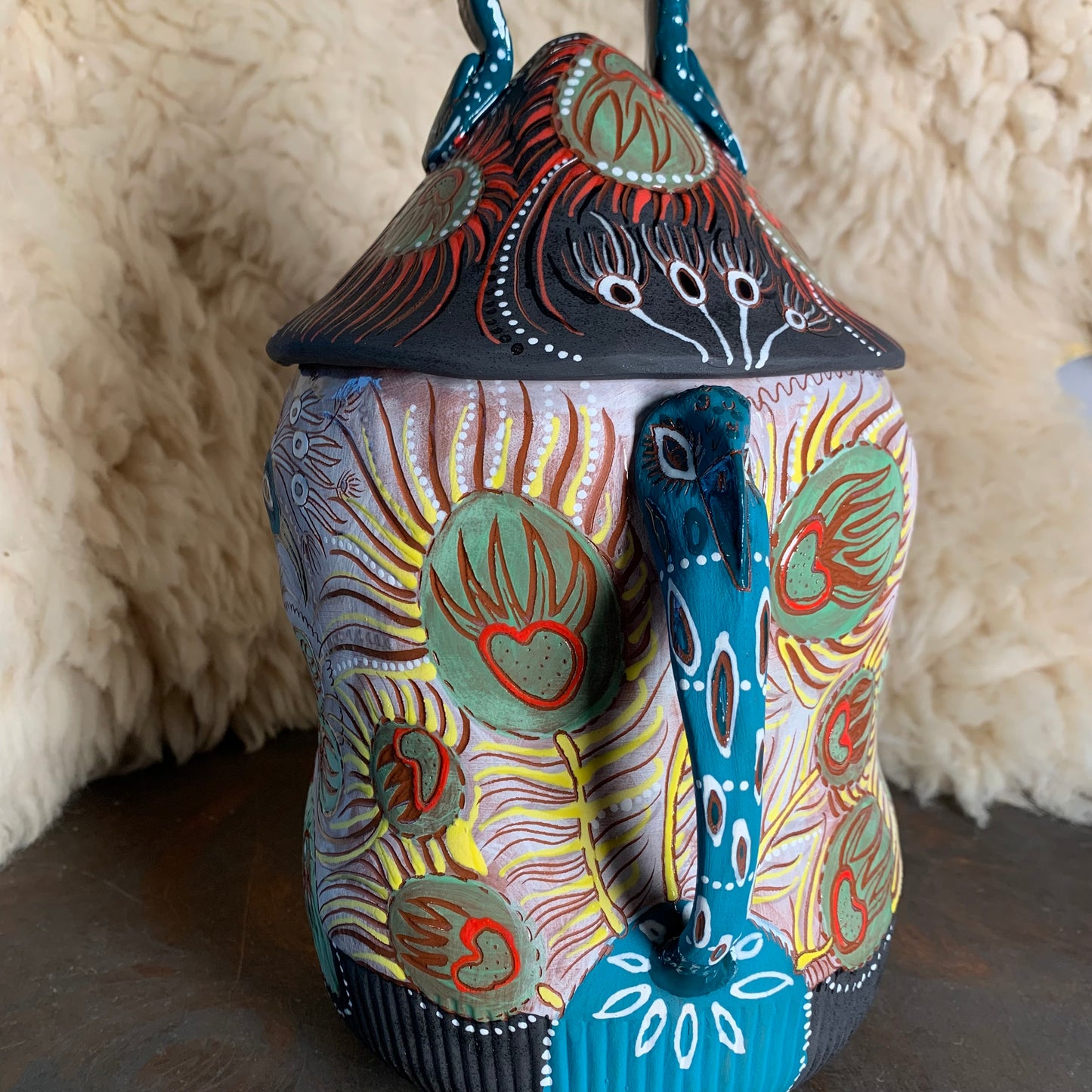 Peacock jar