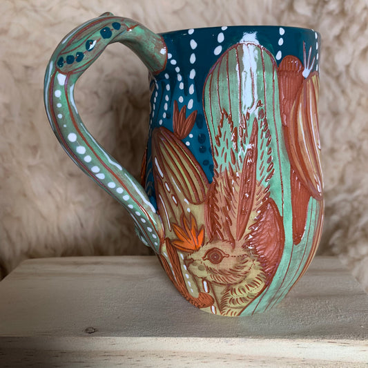 Cactus, hare, armadillo mug 2