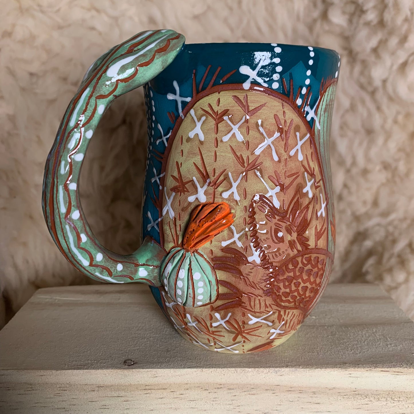 Cactus, hare, armadillo mug 1