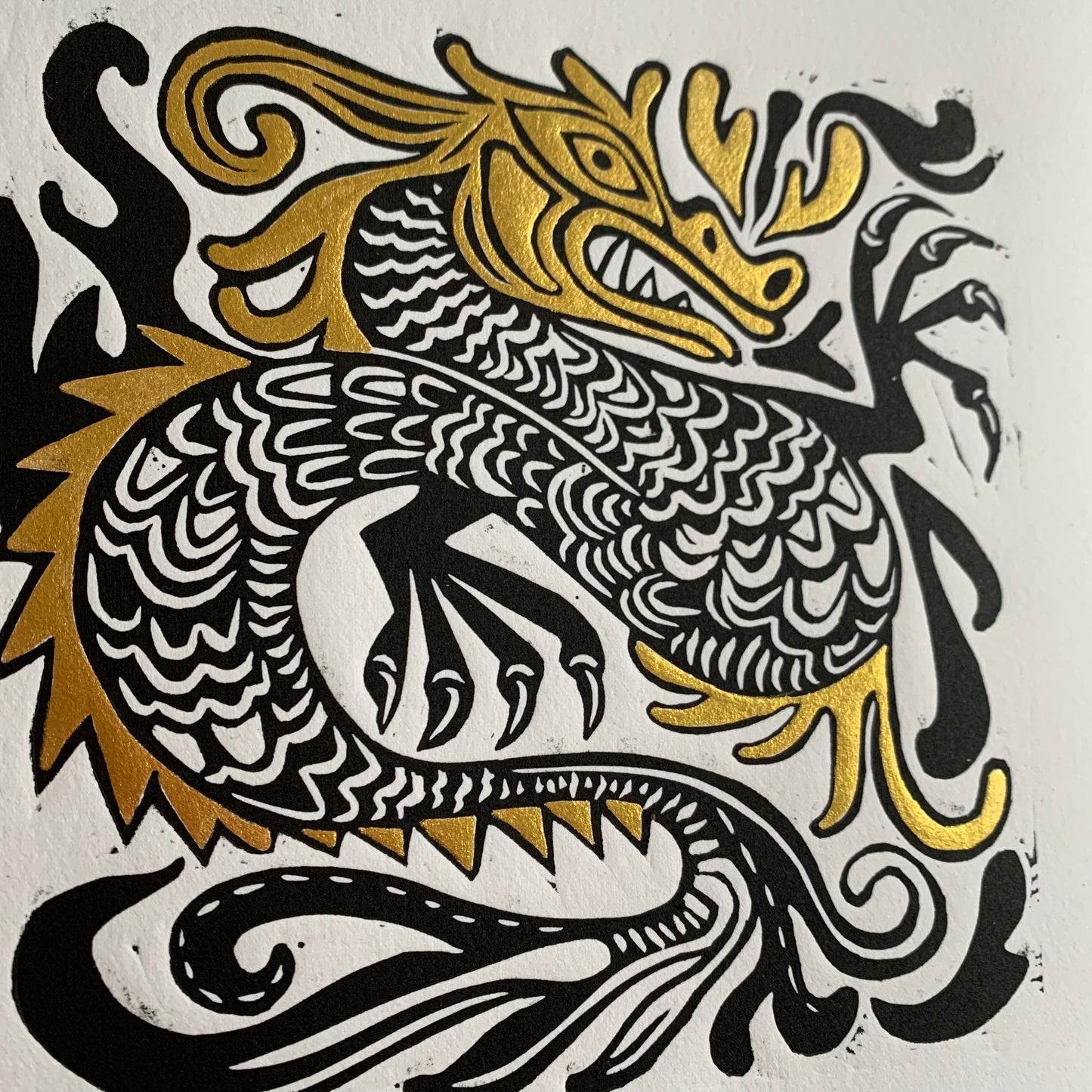 Dragon Linocut