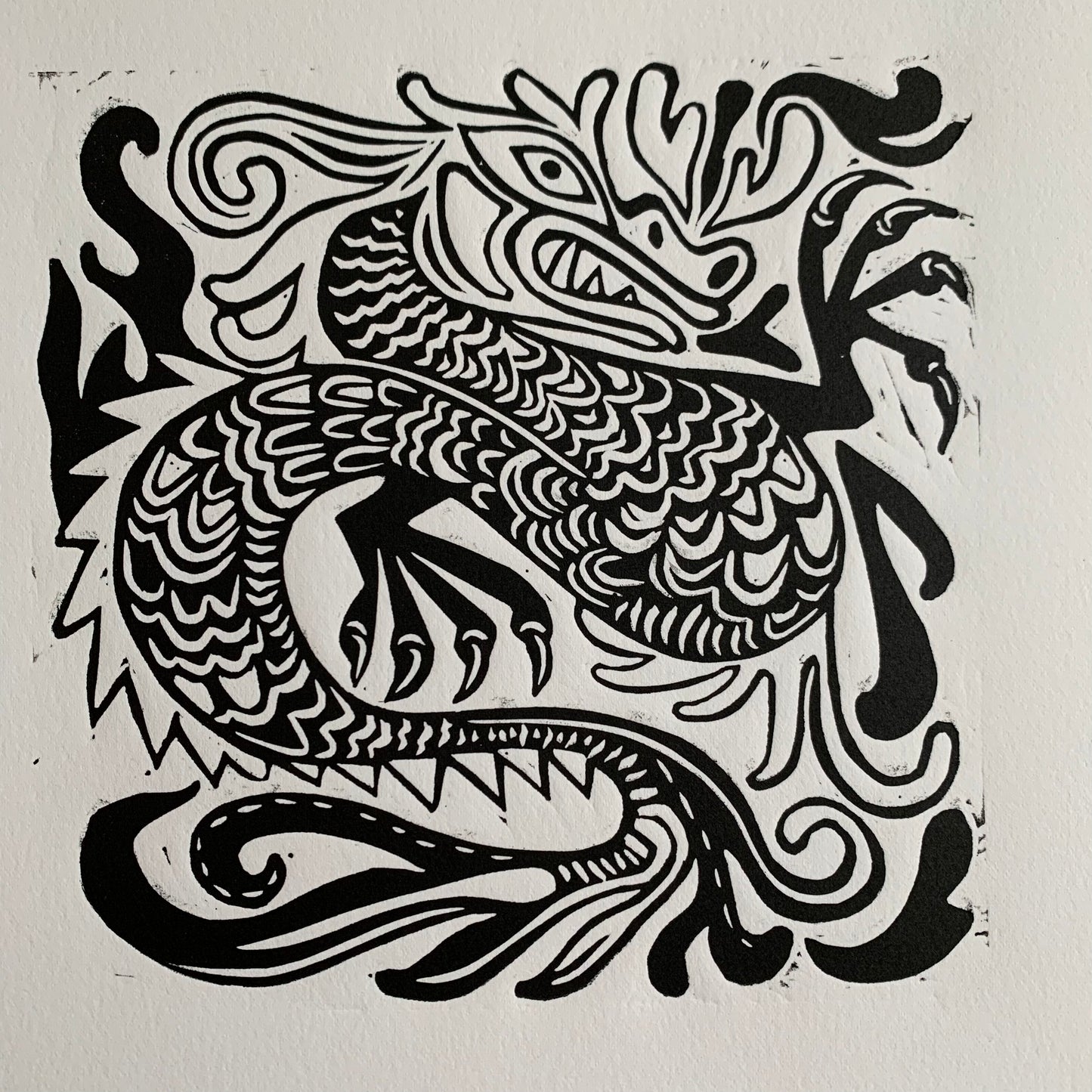 Dragon Linocut